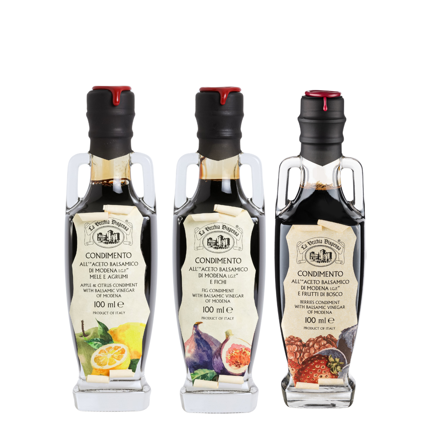 Fruitige Balsamico Condimenten Trio – Appel & Citrus & Bessen-Vijg La Vecchia Dispensa
