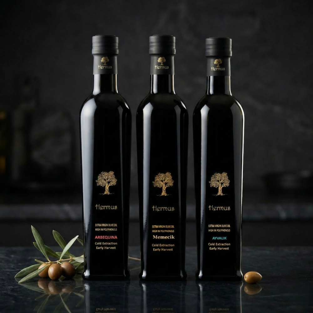 Turkse Olijfolie Bundle – Memecik, Ayvalık & Arbequina Hermus